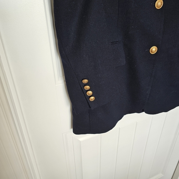 Lauren Ralph Lauren Navy Wool Blazer Signature Crown Crest Chest Pocket Sz 14 - Picture 9 of 14
